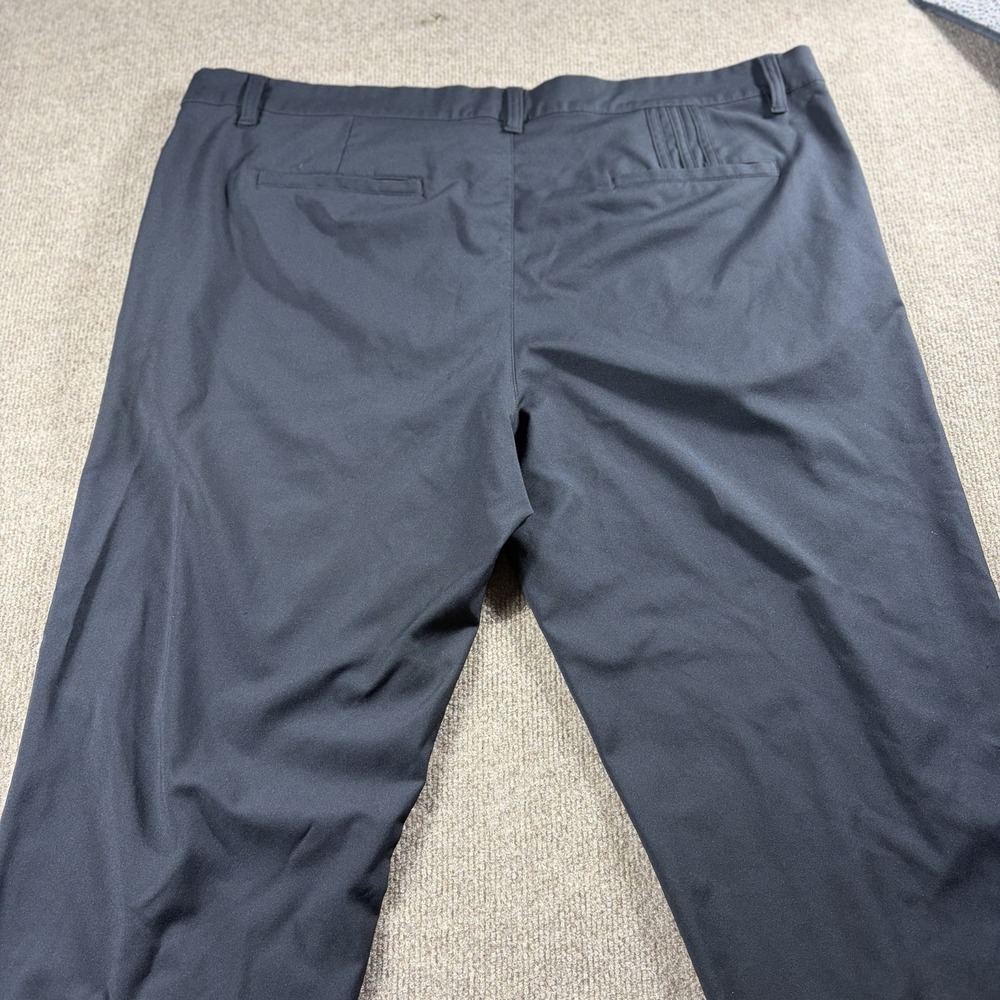 Adidas Pants Performance Black Mens Size 40x 30 Golf Casual Logo Pockets Stretch - Picture 5 of 9